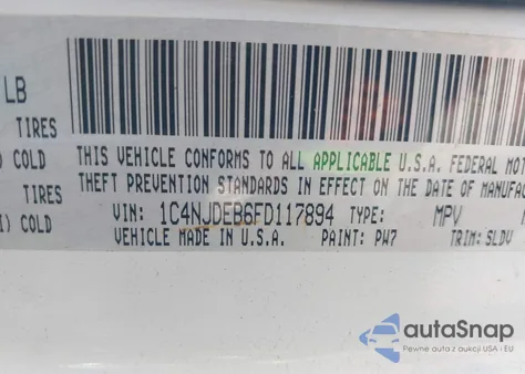 2015 Jeep Compass High Altitude Edition из США, поврежденный, VIN 1C4NJDEB6FD117894